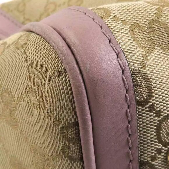 Auth GUCCI Handbag Shoulder Bag Beige/Light Purple GG Canvas/Leather - Picture 6 of 16